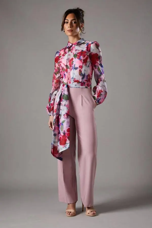 Coast Women's Organza Printed Bodice Jumpsuit in Pink