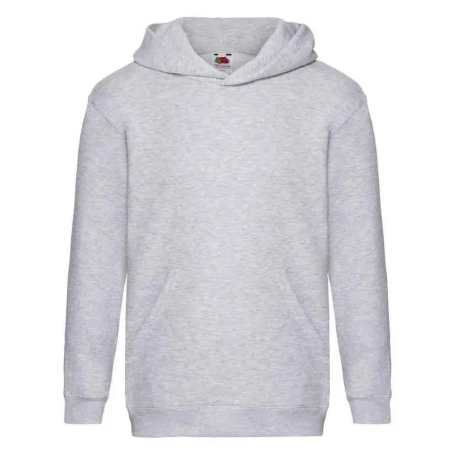 Fruit of the Loom Premium Heather Hooded Sweatshirt in Grey | Size: 9 Years