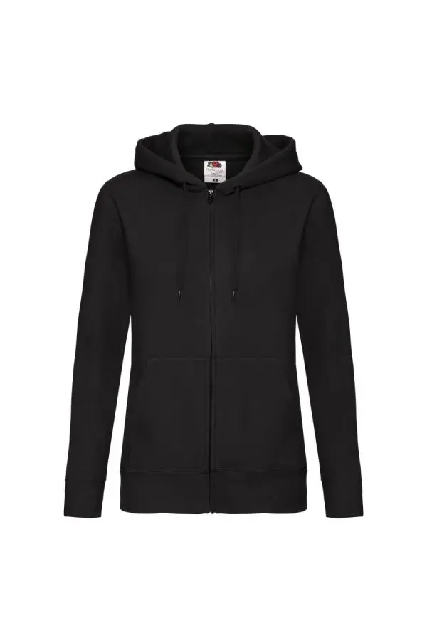 Fruit of the Loom Women's Lady Fit Hoodie in Black | Size: Small