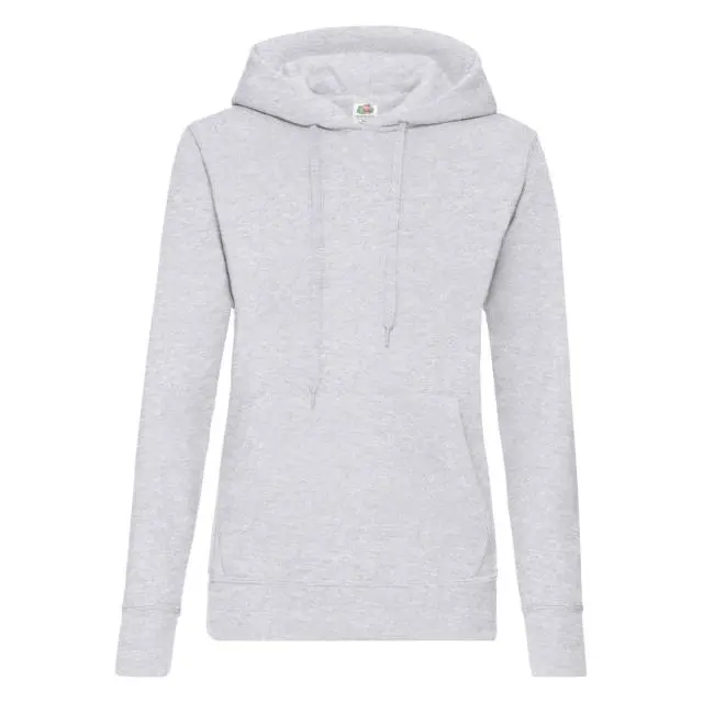 Fruit of the Loom Women's Classic Hooded Lady Fit Sweatshirt in Grey | Size: Large