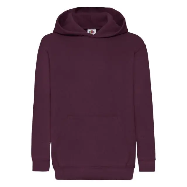 Fruit of the Loom Hooded Sweatshirt Hoodie in Burgundy | Size: 12-13 Years