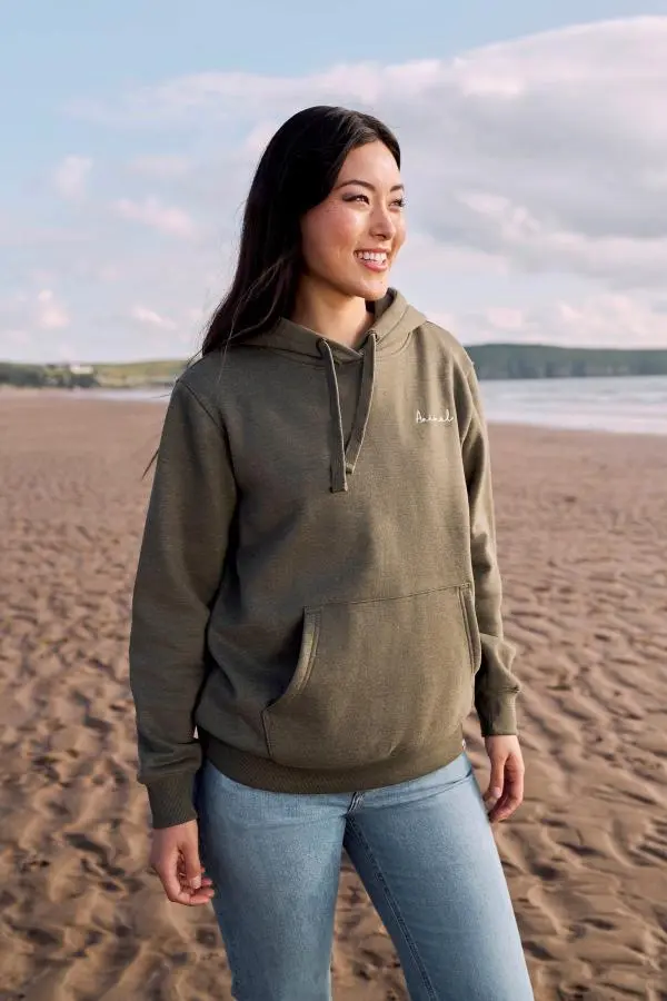 Animal Women's Maya Hoodie Sweatshirt Gym Training Cotton Pullover in Light Khaki | Size: 8