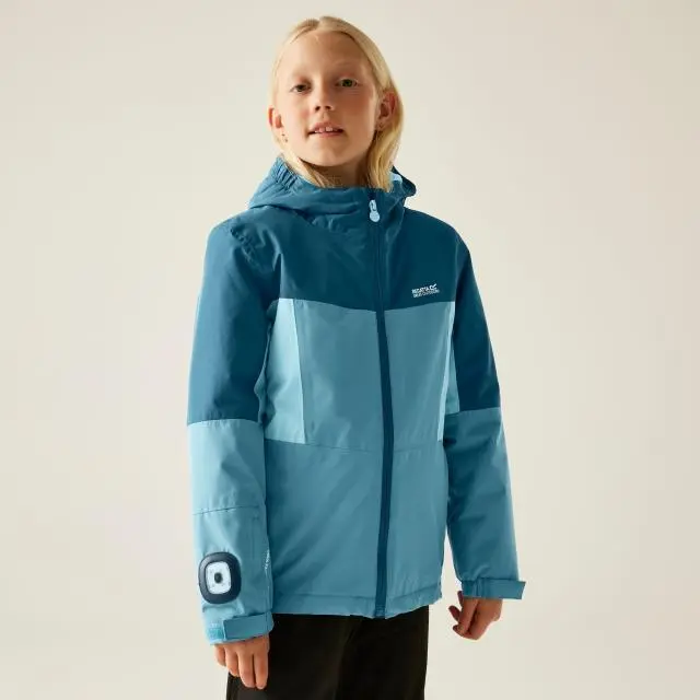 Regatta Beamz Hooded Waterproof Breathable Insulated Jacket in Blue | Size: 13 Years
