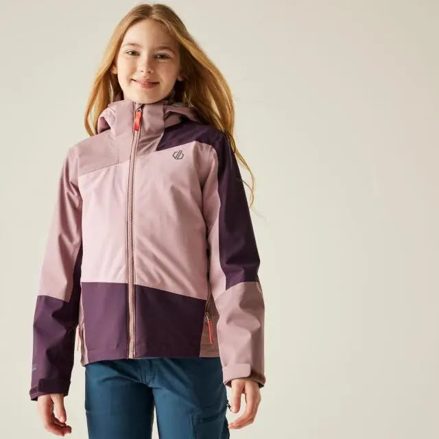 Dare 2b 'Explore' Waterproof Breathable Jacket in Purple | Size: 5-6 Years