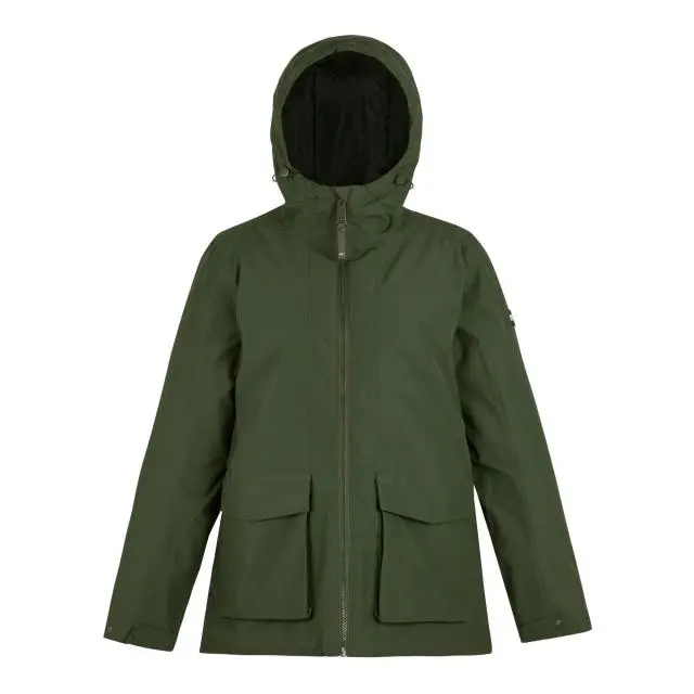 Regatta Women's Melane Hooded Waterproof Breathable Insulated Jacket in Dark Green | Size: 12