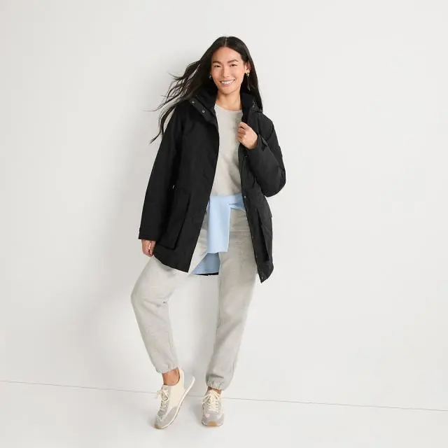 Lands' End Women's Petite Squall Insulated Waterproof Coat in Black | Size: 20