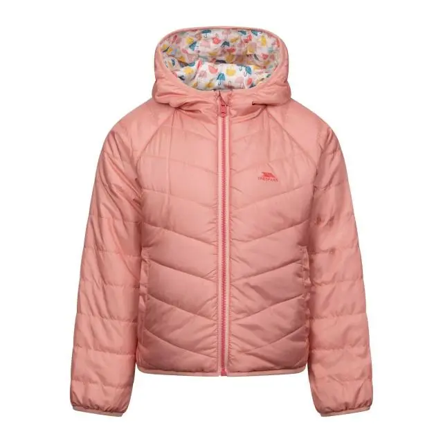 Trespass Girl's Dessie Reversible Padded Jacket in Medium Beige | Size: 5-6 Years