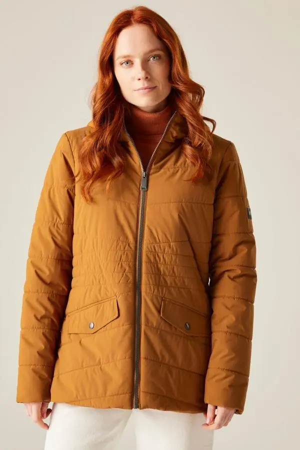 Regatta Women's Agara Water-Repellent Insulating Baffled Jacket in Light Tan | Size: 14