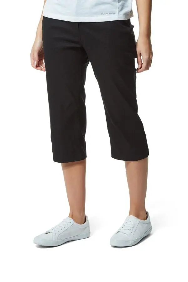 Craghoppers Women's Kiwi Pro Anti-Insect Cropped Trousers in Black | Size: 10