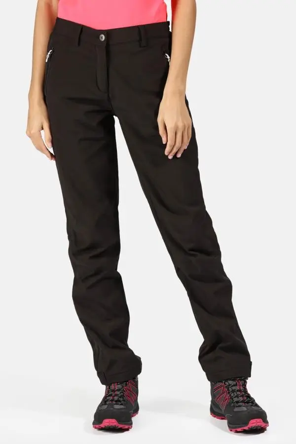Regatta Women's 'Geo II' Softshell Walking Trousers in Black | Size: 20
