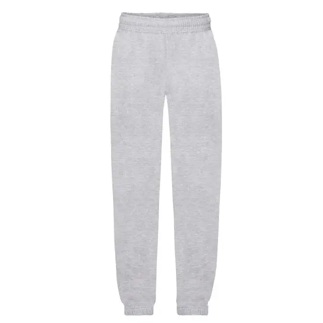 Fruit of the Loom Heather Elasticated Hem Jogging Bottoms in Grey | Size: 9 Years