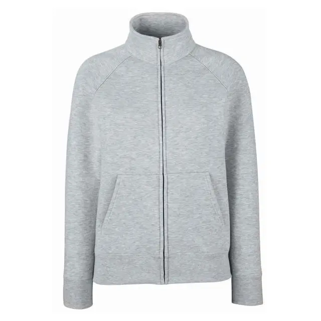 Fruit of the Loom Women's Lady Fit Sweat Jacket in Grey | Size: 12