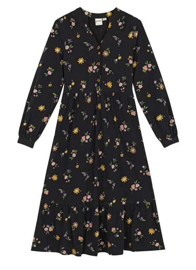 Joanie Clothing Heath Ditsy Floral Print Jersey Midi Dress