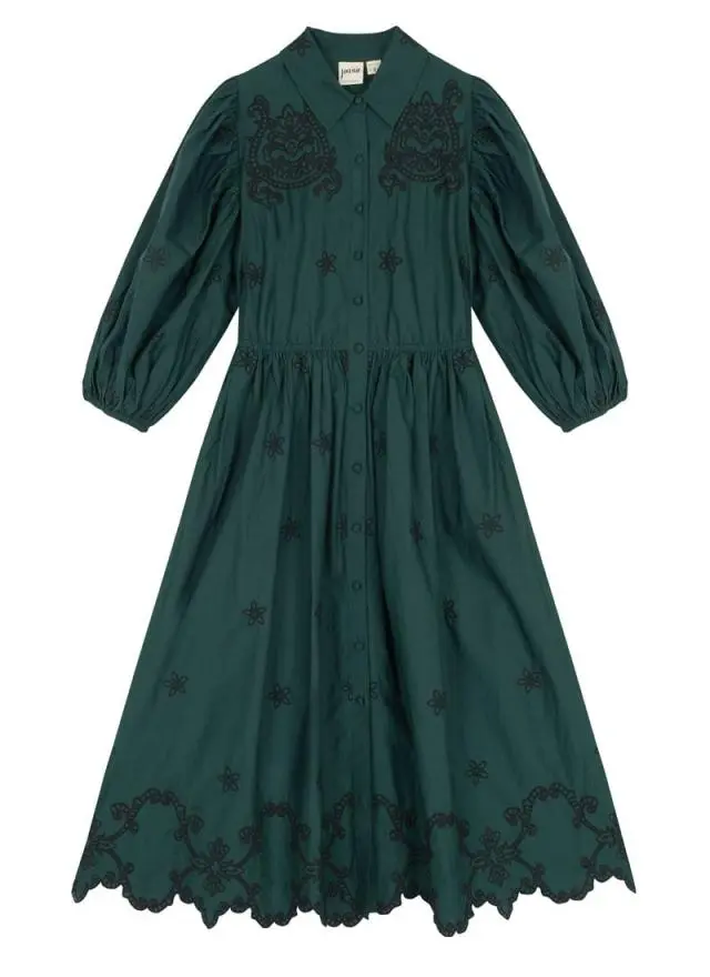 Joanie Clothing Rachida Embroidered Western Shirt Dress