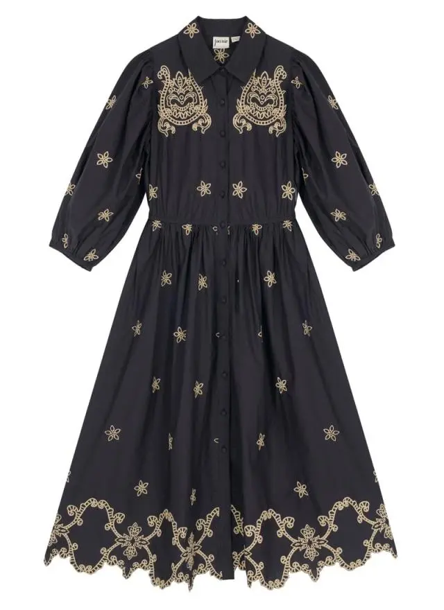 Joanie Clothing Rachida Embroidered Western Shirt Dress