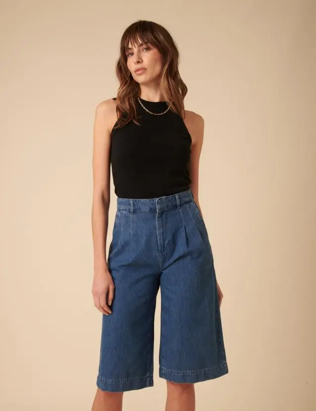 Blue Denim Bermuda Shorts