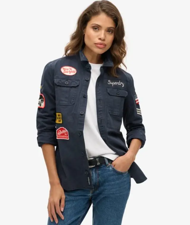 Superdry Women's Long Sleeve Scout Shirt Navy / Eclipse Navy -