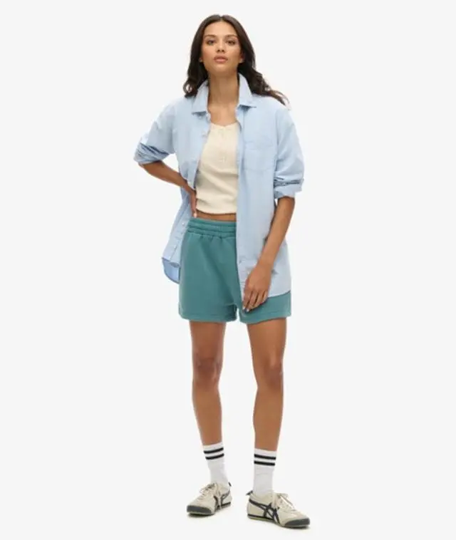 Superdry Women's Vintage Wash Sweat Shorts Turquoise / Hydro Dark Turquoise -