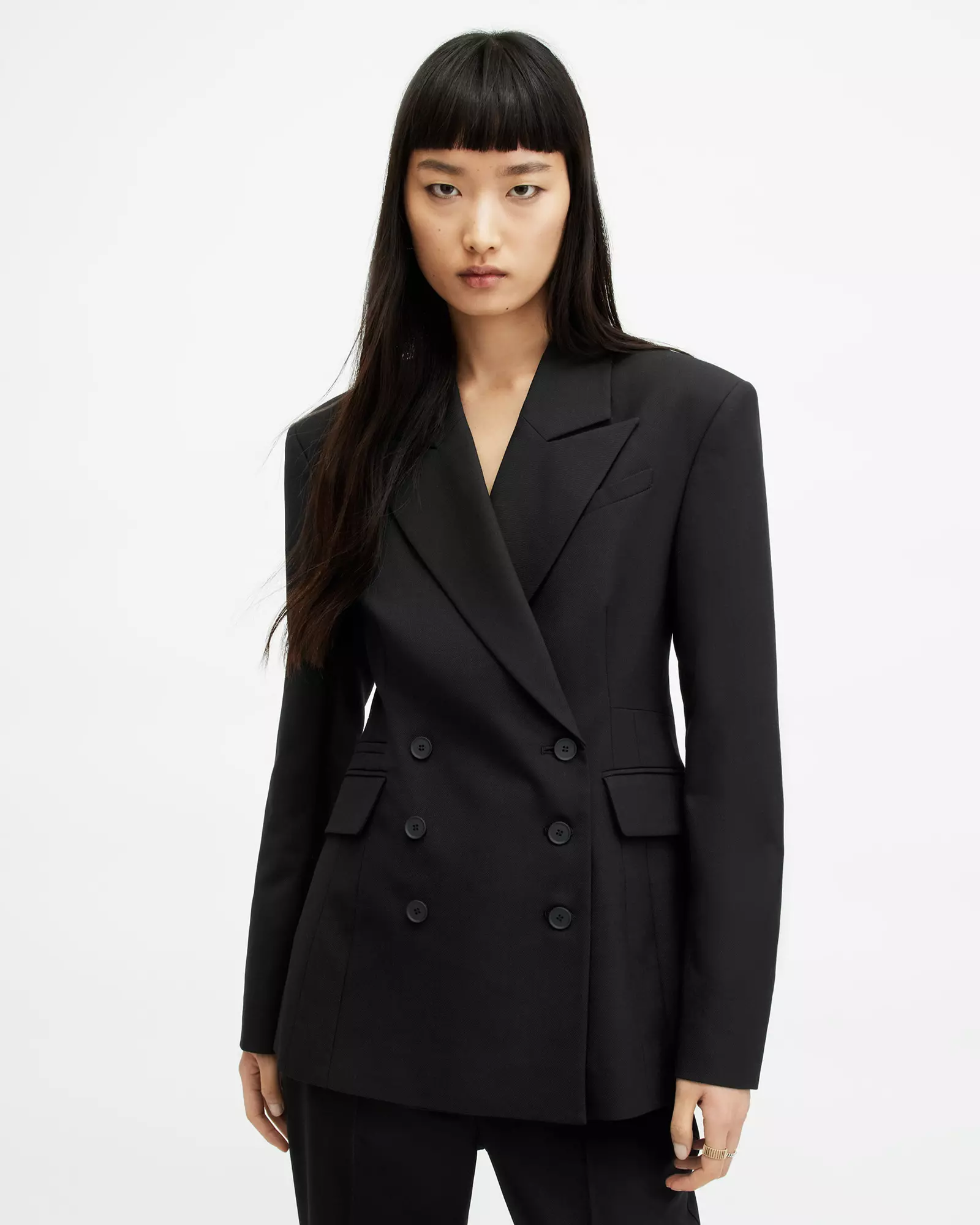 Pockets For Women AllSaints Sevenh Cinched Waist Slim Fit Blazer