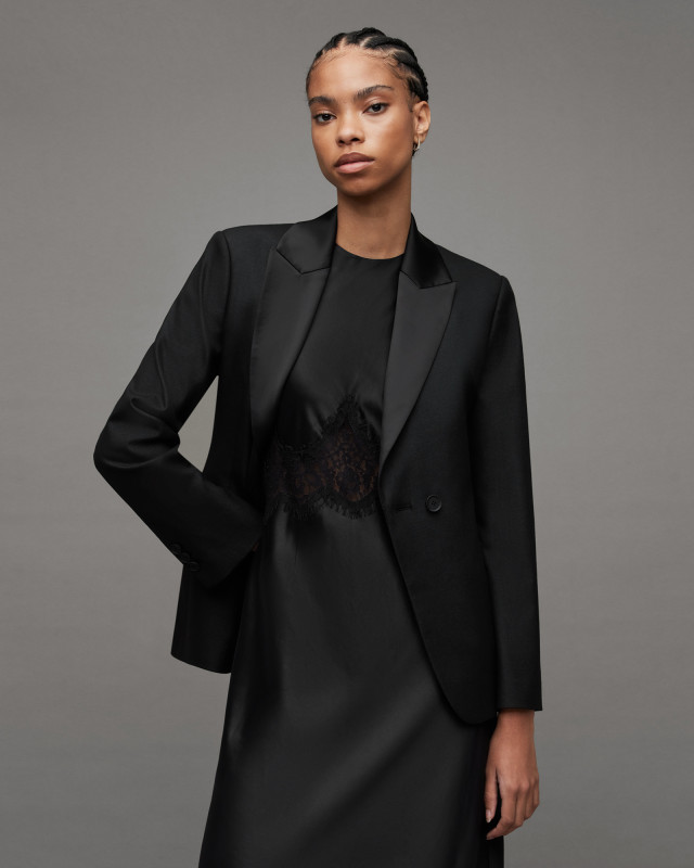 AllSaints Afia Double Breasted Waist Shaped Blazer