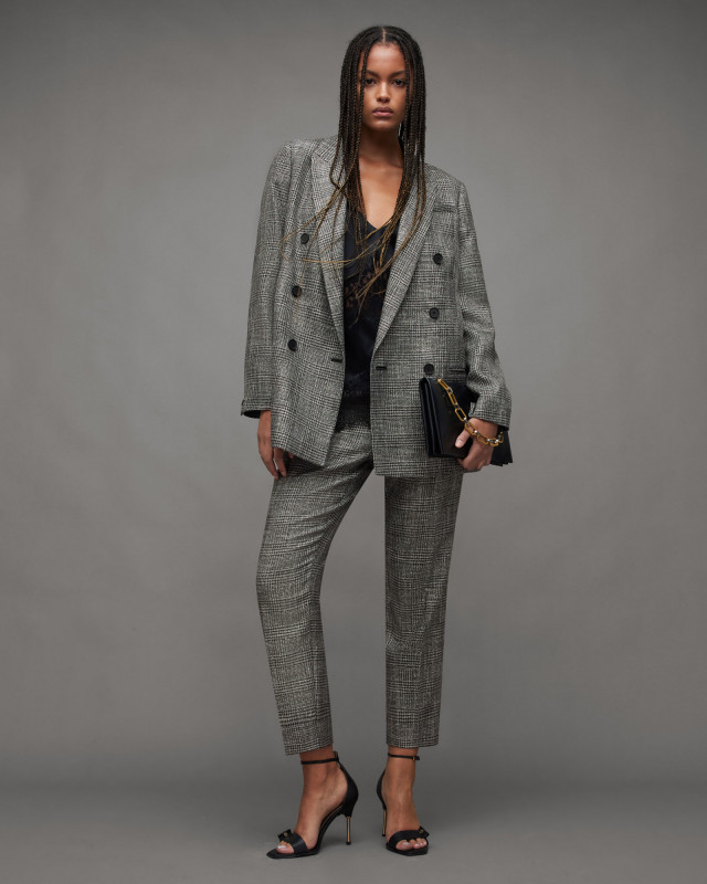 AllSaints Astrid Checked Sparkle Trousers