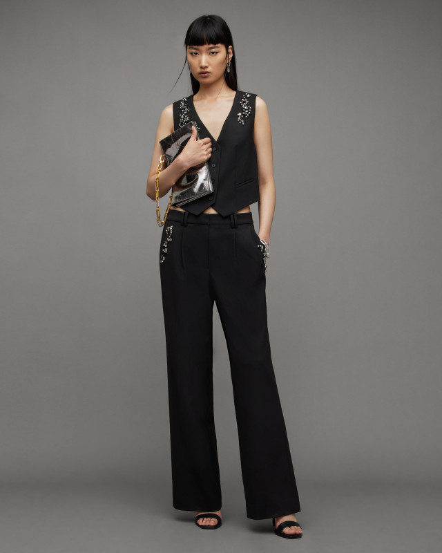 AllSaints Atlas Bead Embellished Trousers