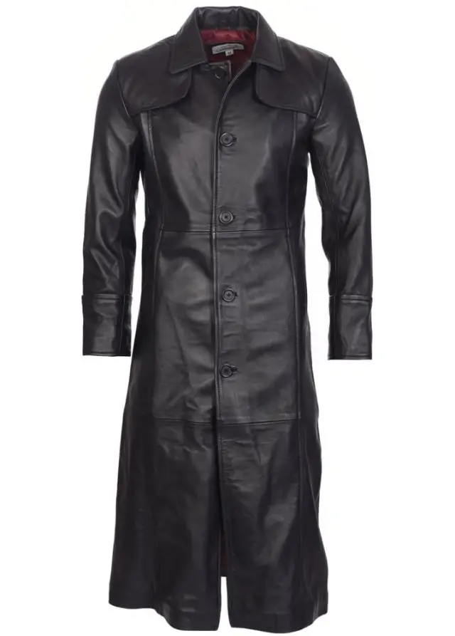 Attitude Clothing Full Length Leather Trench Coat