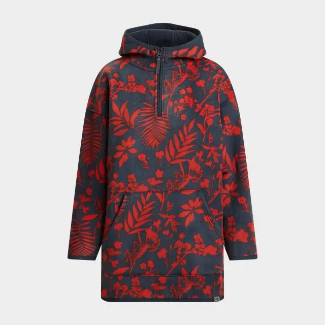 Women's Ester Printed Polar Popover Hoodie, Navy