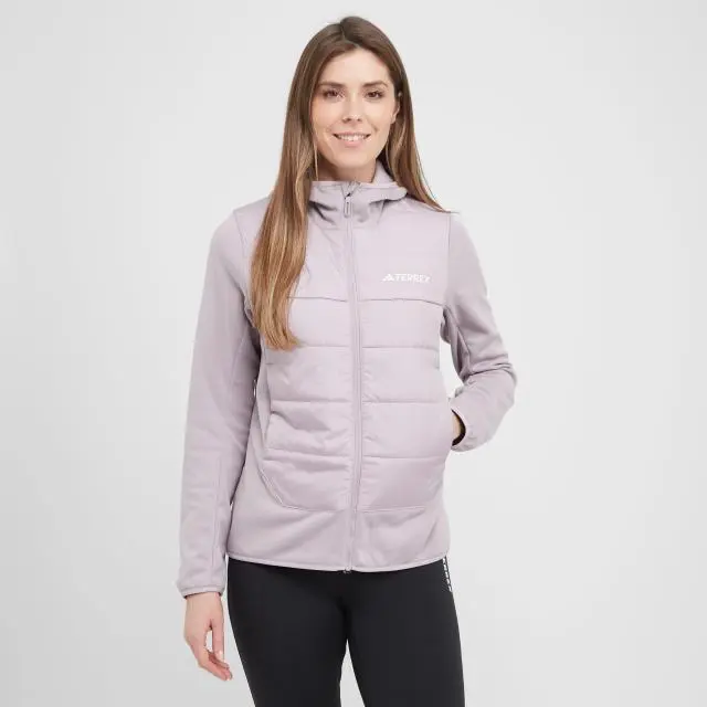 adidas Terrex Women's Multi Hybrid Insulated Hooded Jacket, Preloved Fig