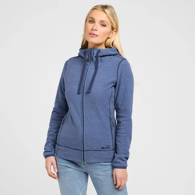 Women's Full Zip Hooded Stretch Fleece, Blue