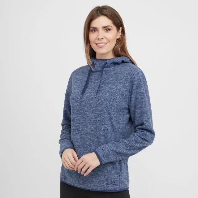 Women's Marl Fleece Hoodie, Navy
