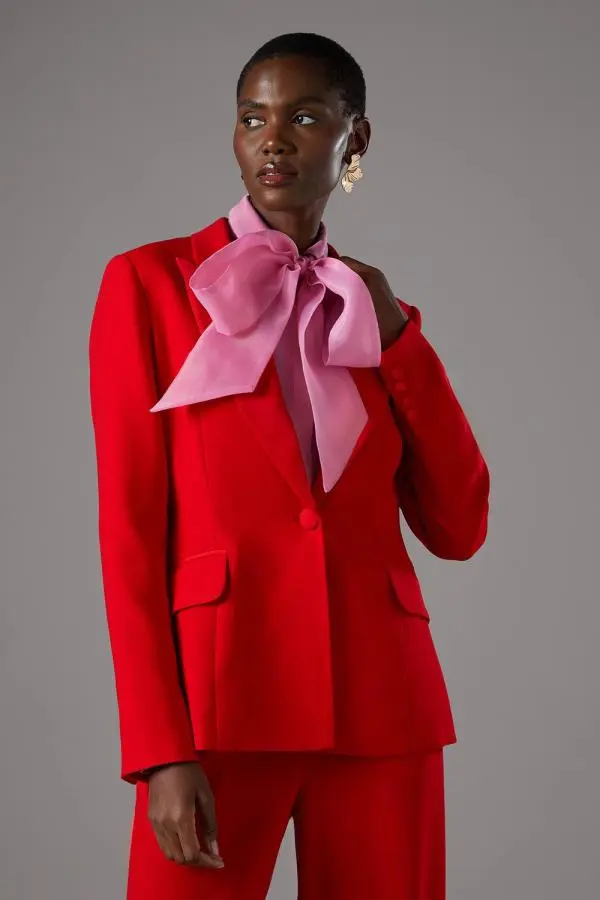 Coast Women's Satin Lapel Blazer in Red 