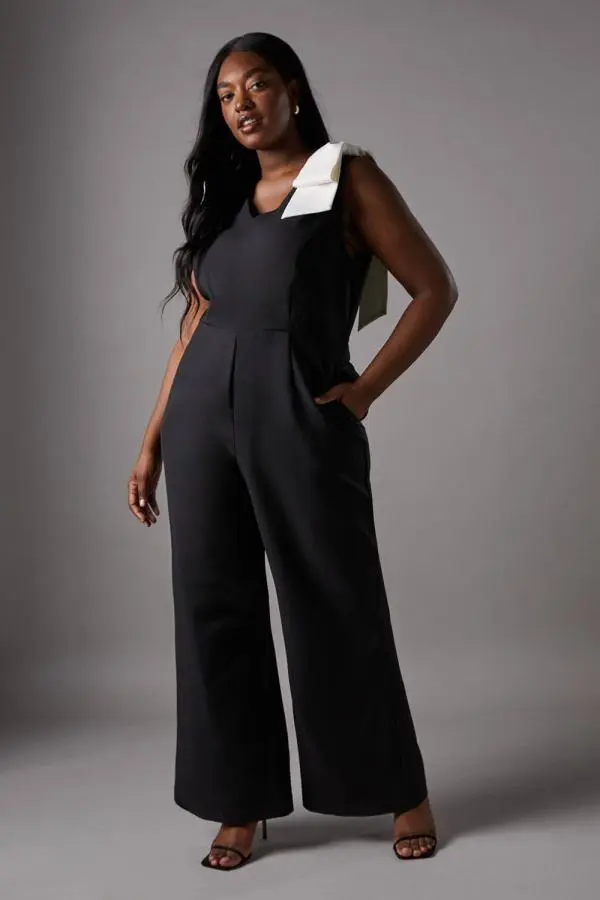 Coast Women's Plus Mono Bow Jumpsuit 