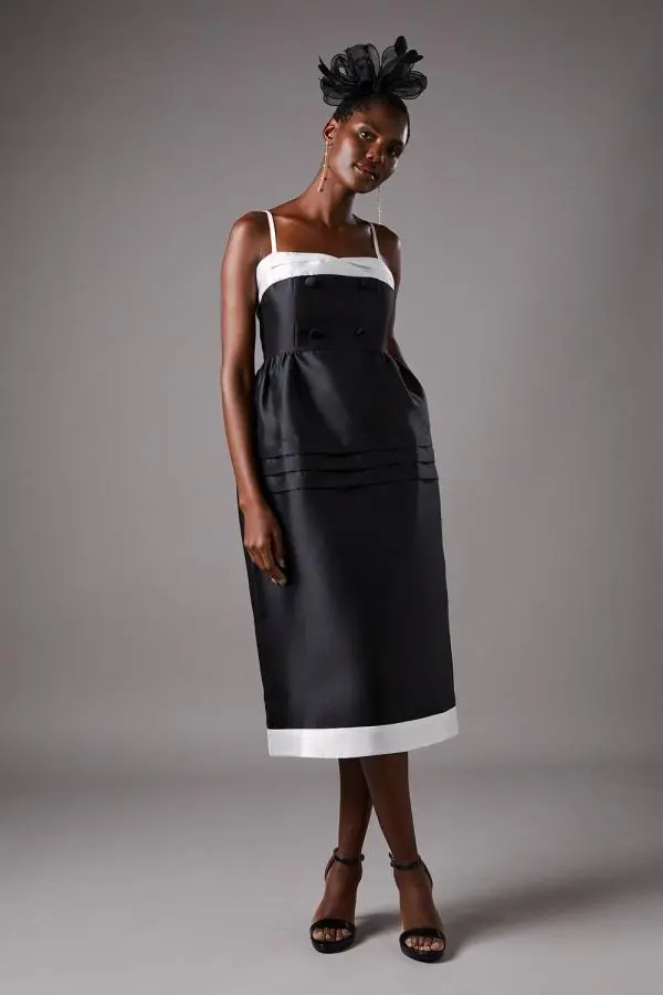 Races Twill Column Midi Dress - Mono