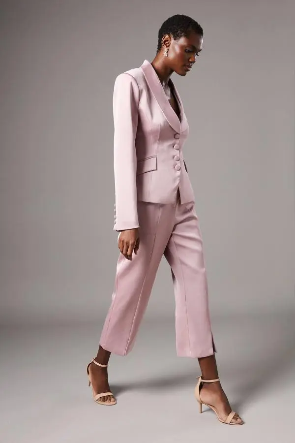 Coast Women's Split Front Crop Trouser in Blush 