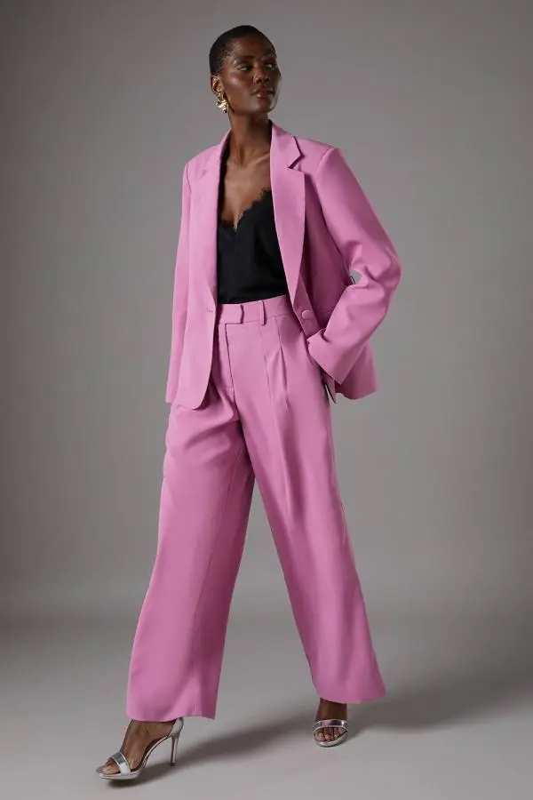 Coast Women's Pleat Front Wide Leg Trouser in Pink 