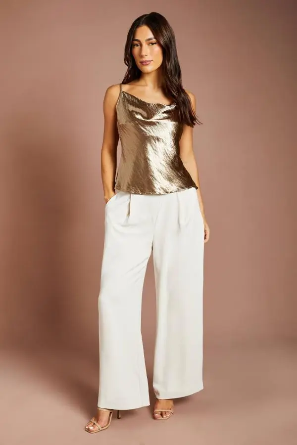 Coast Women's High Waist Asymmetric Detail Trouser in Ivory 