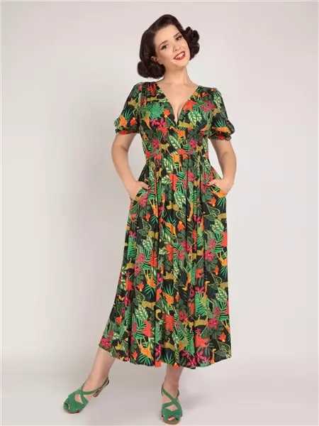 Collectif Womenswear Juliette Jungle Maxi Dress 