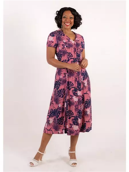 Collectif Womenswear Riley Tropicool Swing Dress 