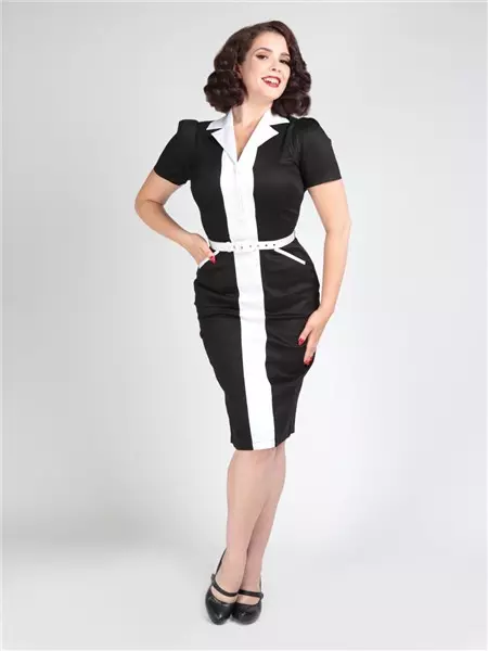 Collectif Womenswear Berta Contrast Pencil Dress