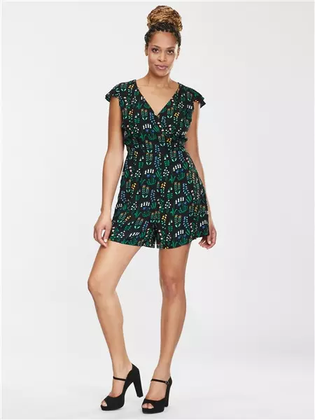 Collectif X Modcloth Titti Greenhouse Floral Playsuit 