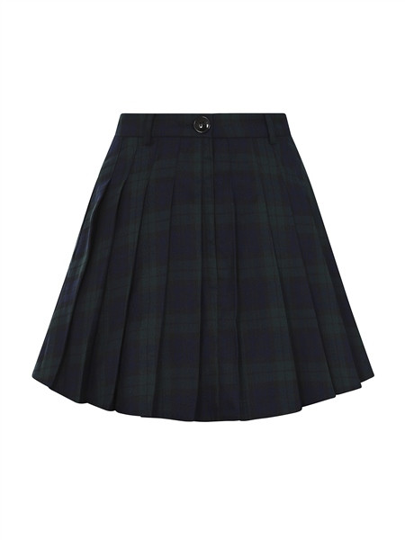 Collectif Womenswear Daria Blackwatch Pleated Mini Skirt 
