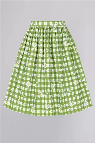 Collectif Mainline Jasmine Daisy Garden Swing Skirt