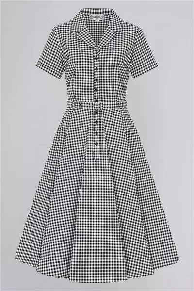 Collectif Mainline Caterina Gingham Swing Dress