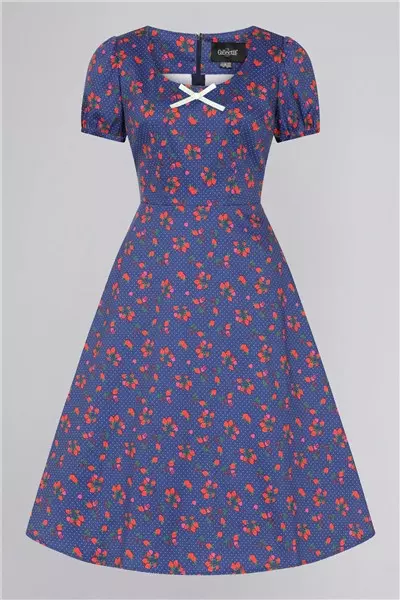Collectif Mainline Leanne Mixed Berries Swing Dress