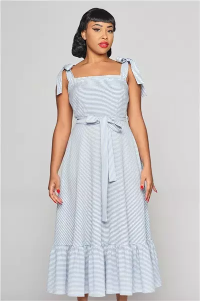 Collectif Mainline Katrina Seersucker Midi Dress