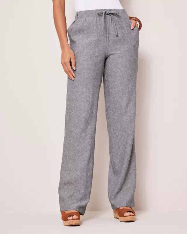 Cotton Traders Women's Linen-Blend Relaxed Fit Trousers in Multi
