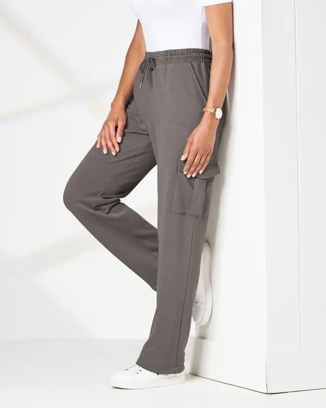 Cotton Traders Cargo Joggers in Grey, Cotton/Polyester