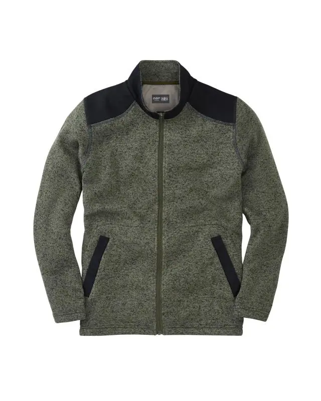 Cotton Traders Fleece Zip-Through Jacket in Green, 100% Polyester