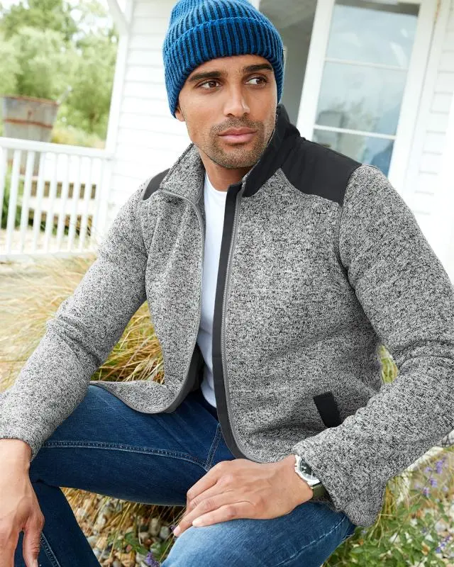 Cotton Traders Fleece Zip-Through Jacket in Grey, 100% Polyester